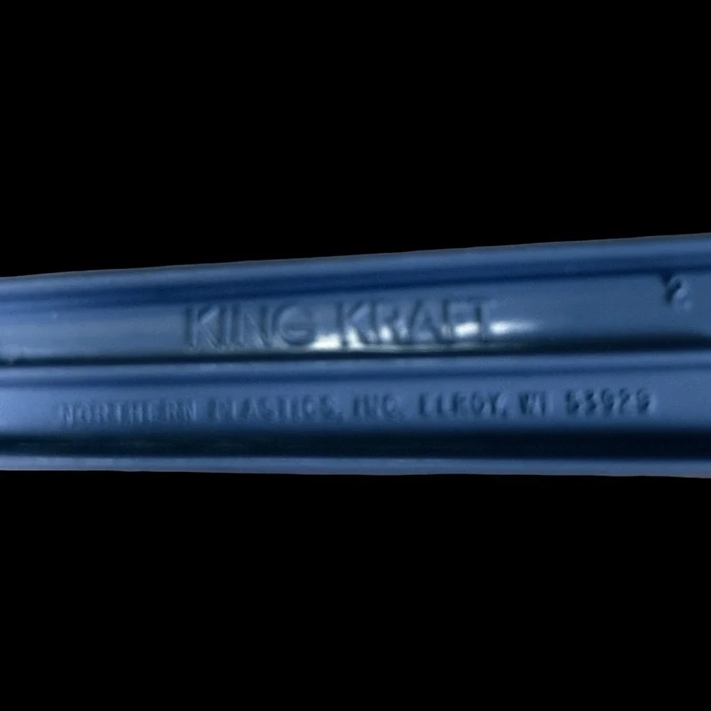 Vintage King-Kraft Blue Slotted Spatula 1960s USA Made‎ Retro Plastic Kitchen